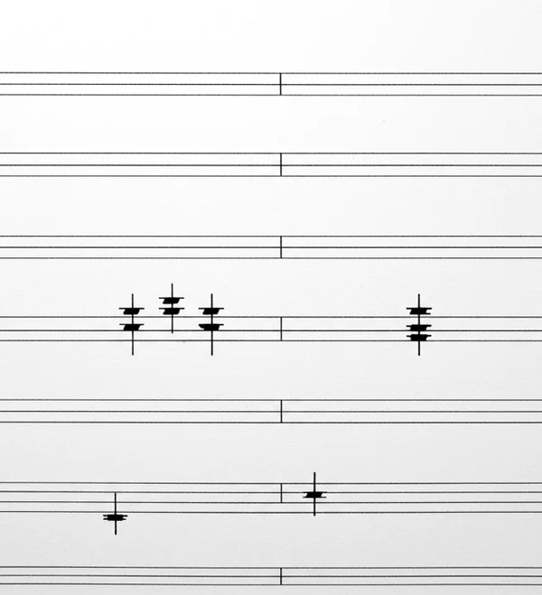 Example of blank standard five-line staff paper.