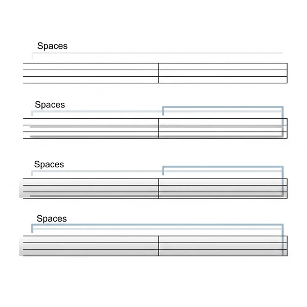Illustration of blank staff paper with highlighted lines and spaces