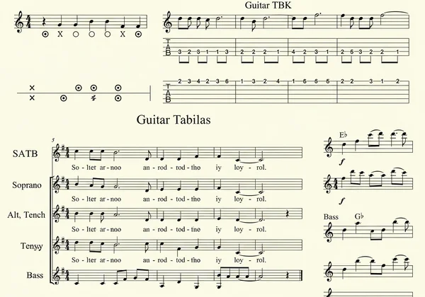 Ejemplos de papel pautado musical especializado