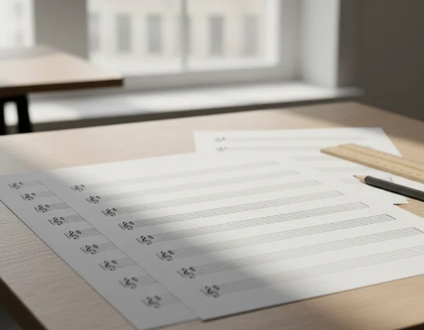 Teacher reviewing staff paper layout