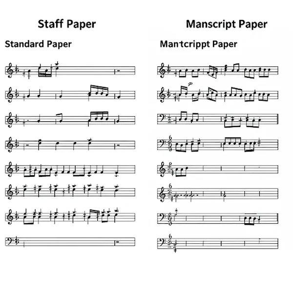 Staff paper vs manuscript paper layout comparison