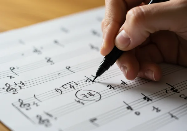 Staff paper with clear musical notes showing demystified rhythm